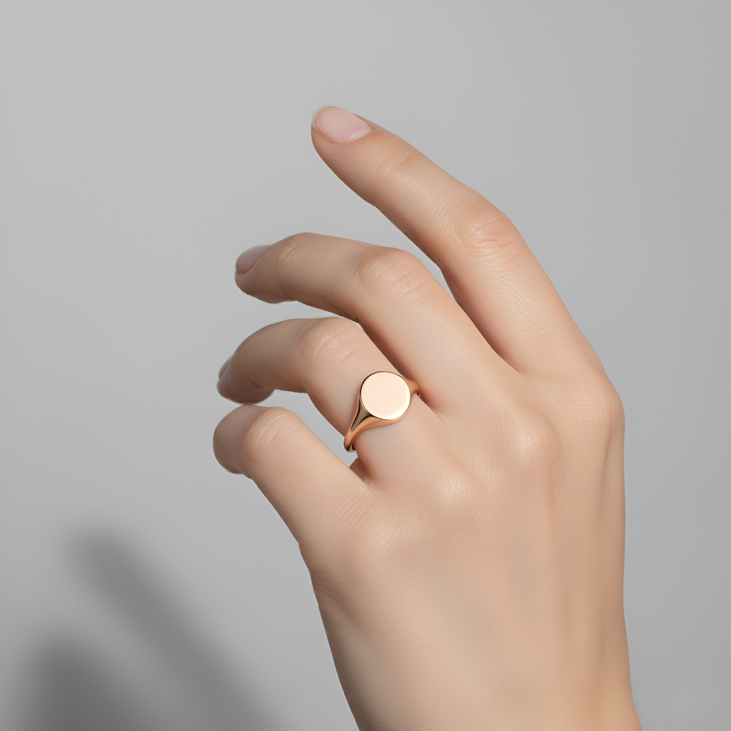 Gold Oval Signet Ring