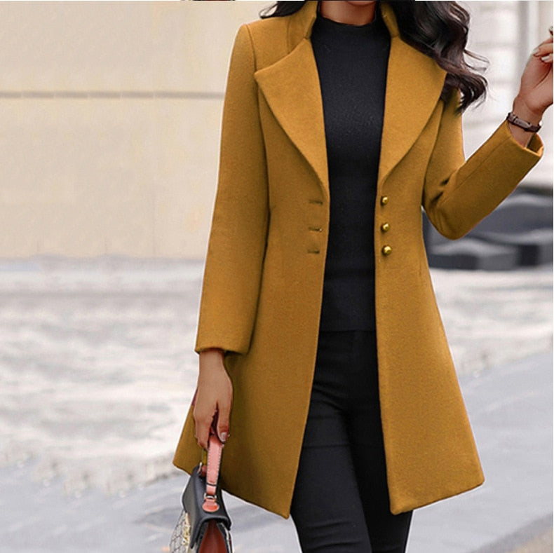 Gail Sleek Buttoned Coat