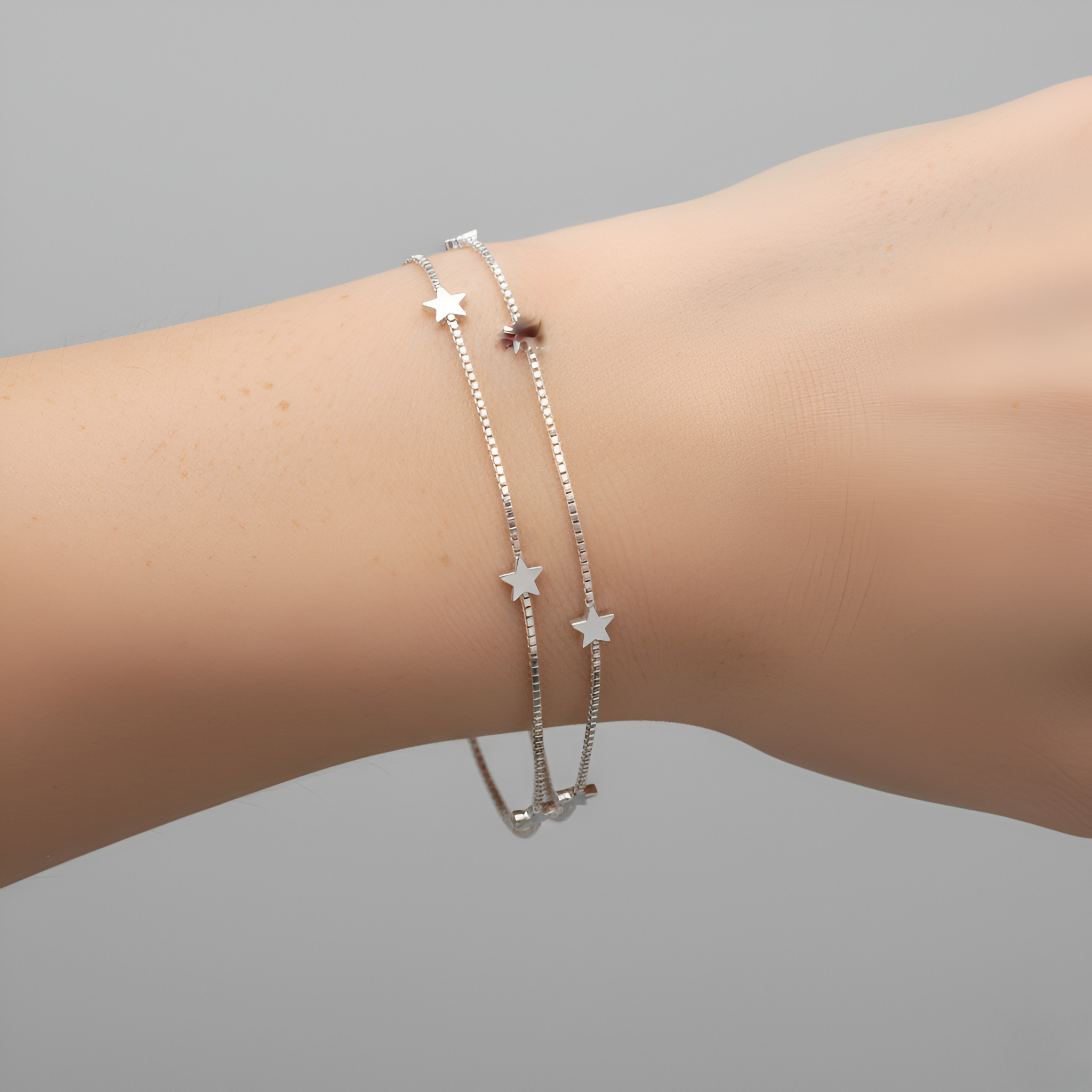 Silver Star Double Bracelet