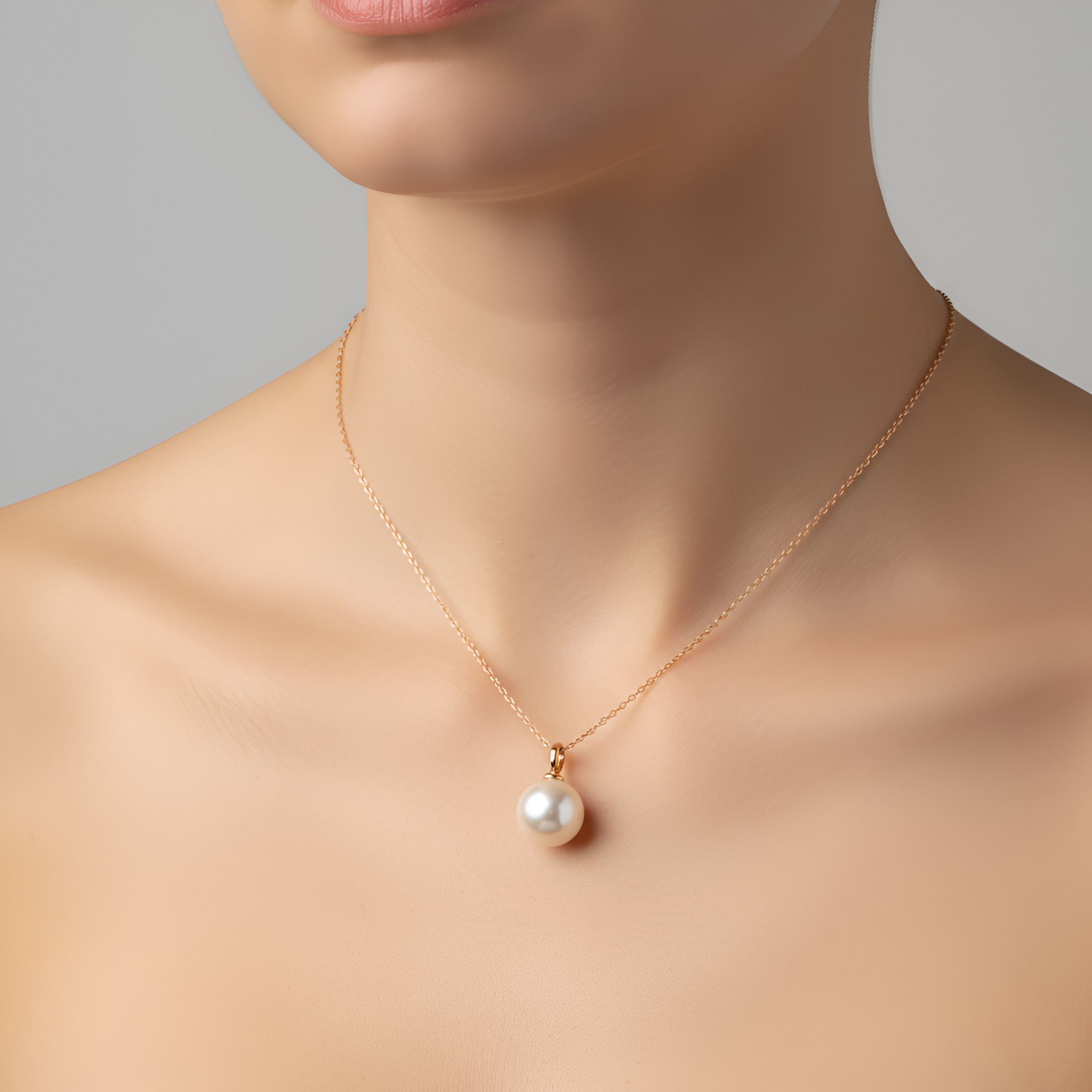 Rose Gold Pearl Necklace