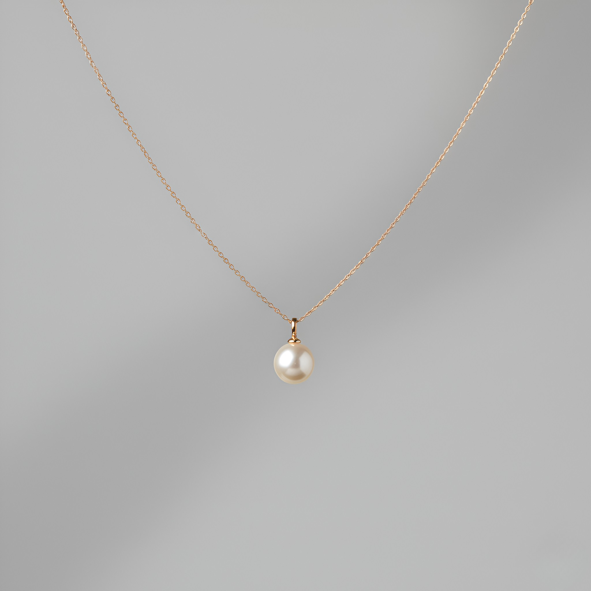Rose Gold Pearl Necklace