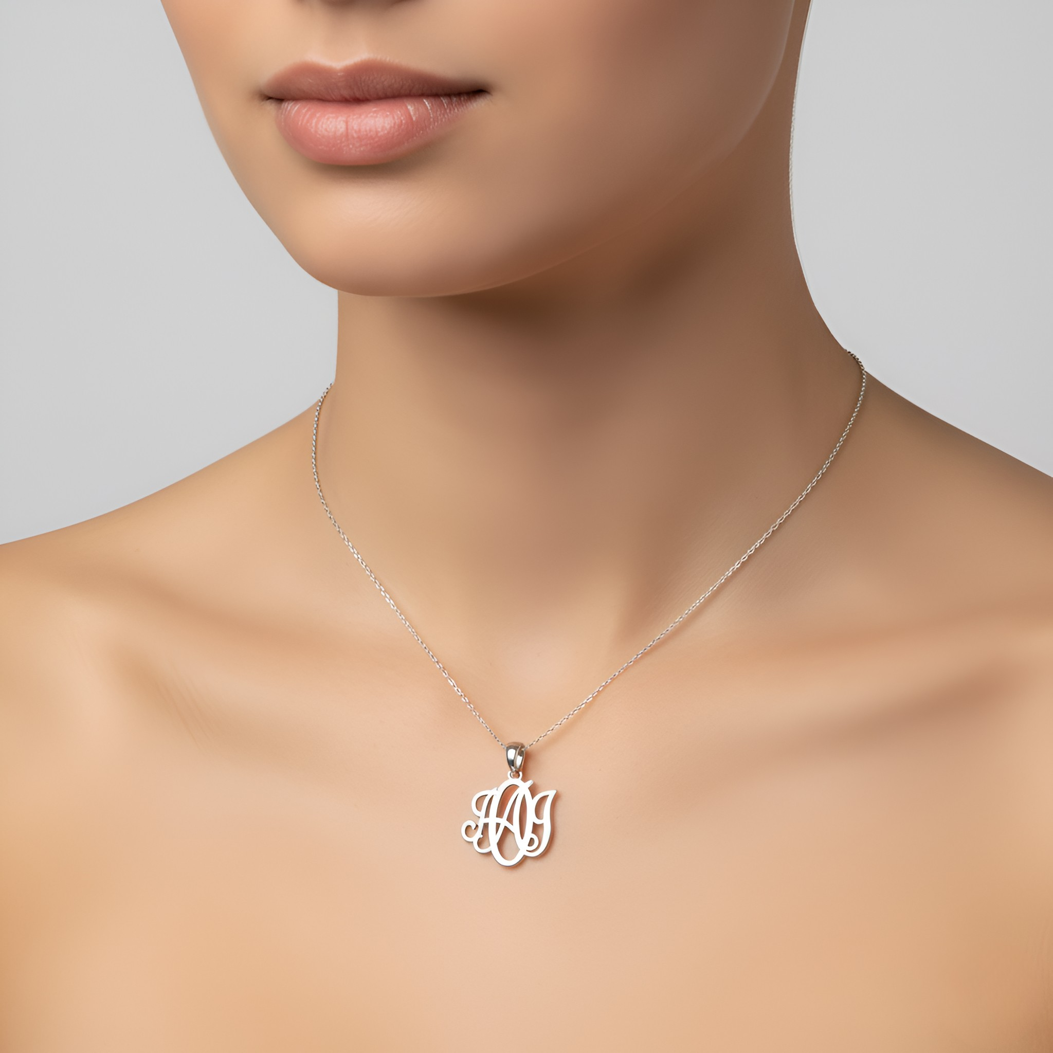 Silver Initial Necklace