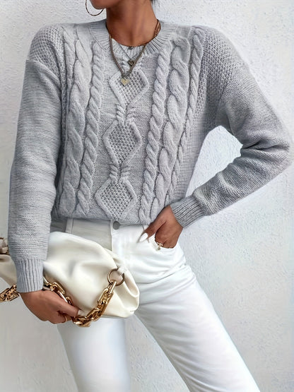 Holly Cable Knit Crew Neck Sweater