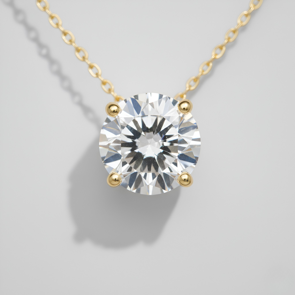Elegant Gold Zirconia Necklace