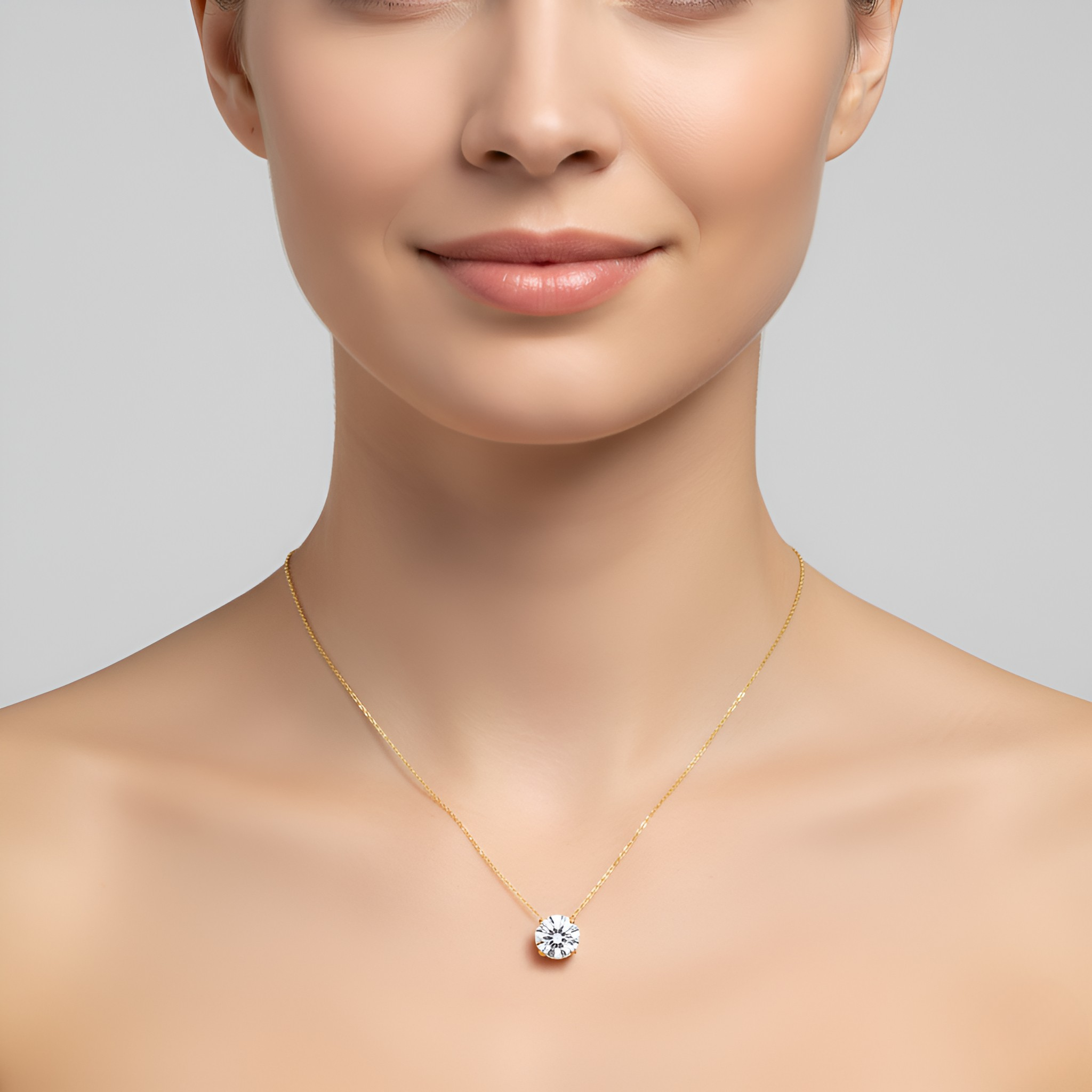 Elegant Gold Zirconia Necklace