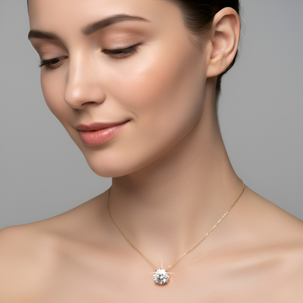 Elegant Gold Zirconia Necklace