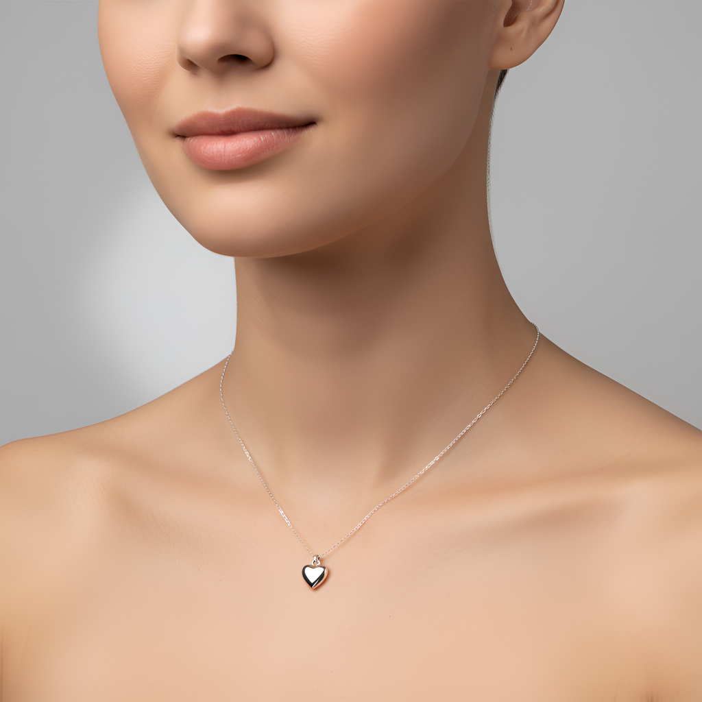 Minimalist Silver Heart Necklace