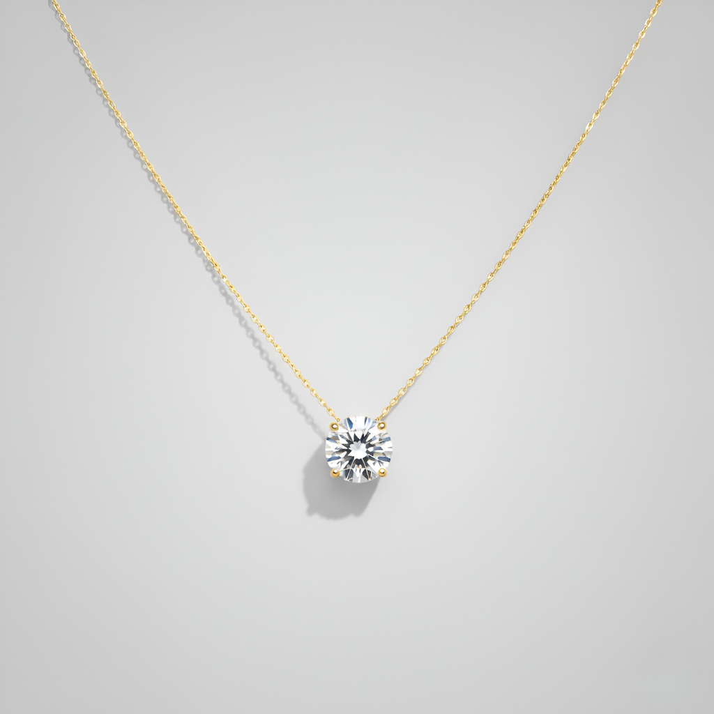 Elegant Gold Zirconia Necklace