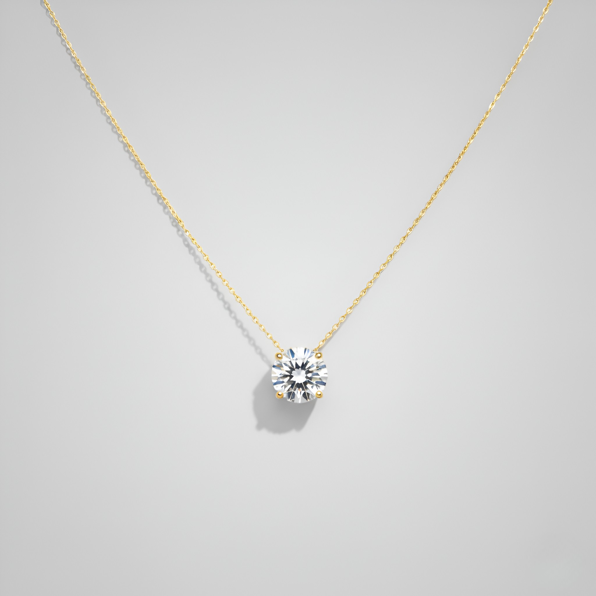 Elegant Gold Zirconia Necklace