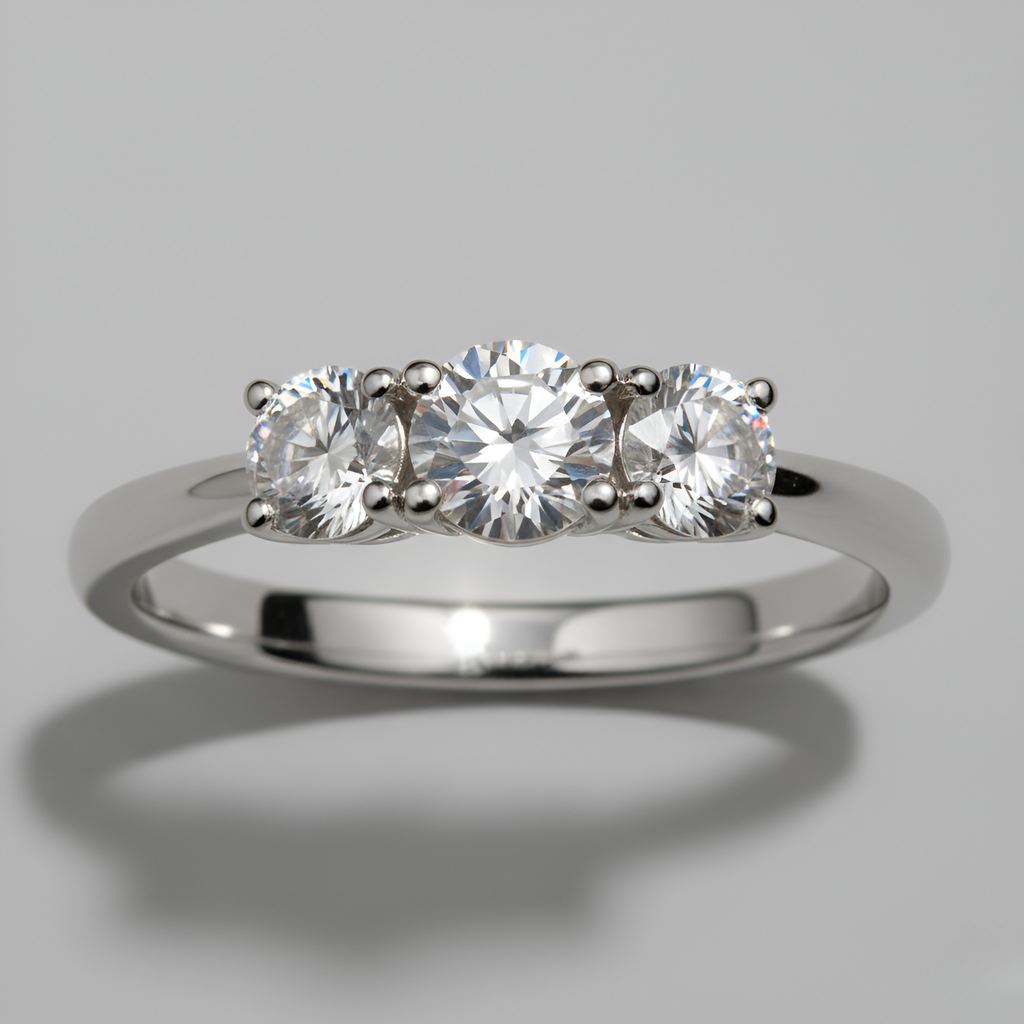 Silver Three-Stone Ring