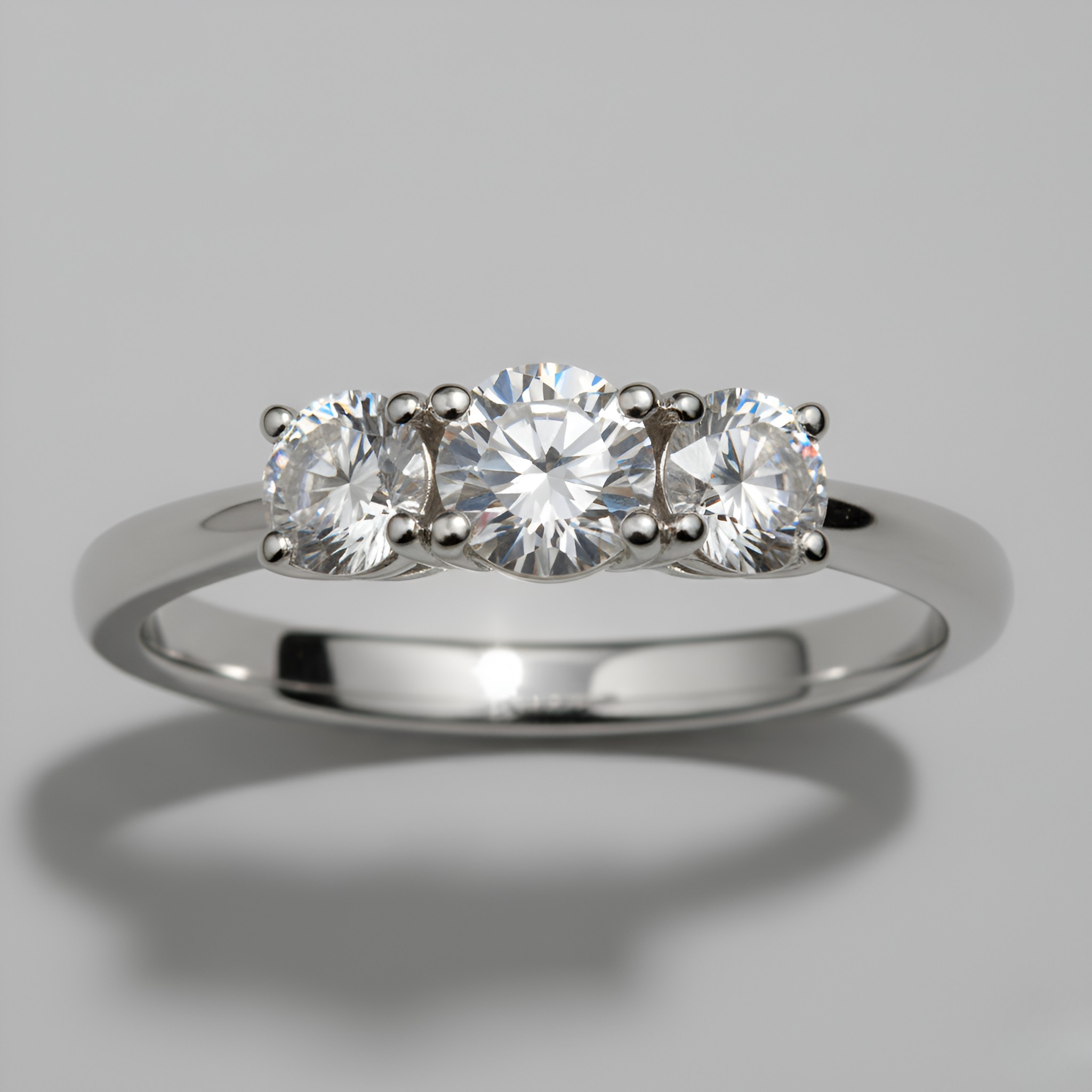 Silver Three-Stone Ring