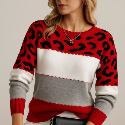 Ivy - Leopard Print Casual Sweater