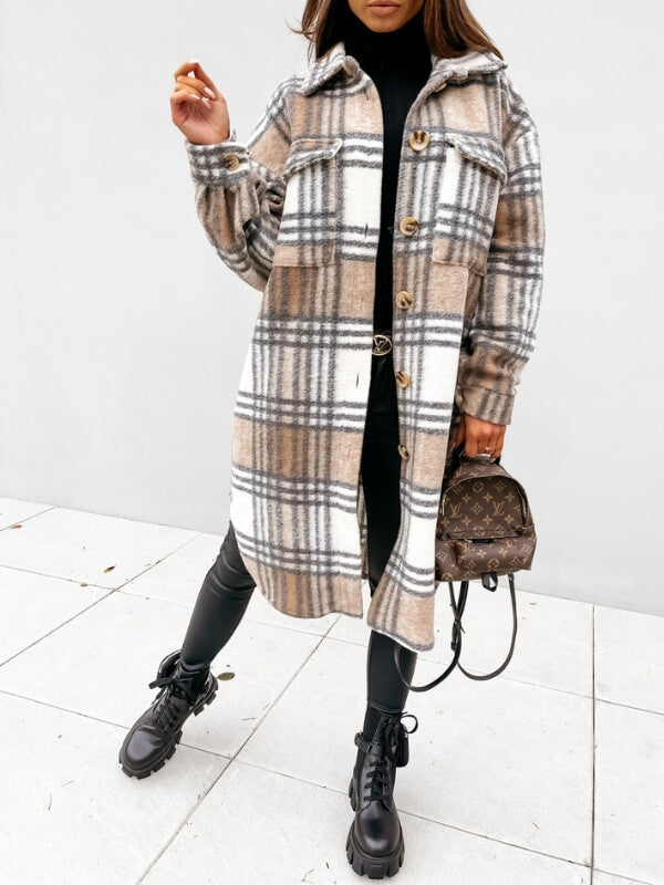 Kaitlyn Plaid Longline Jacket