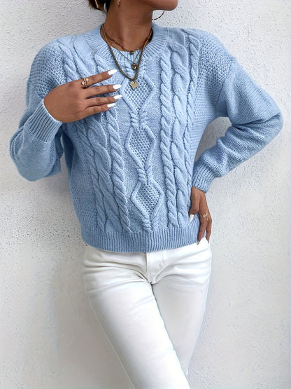 Holly Cable Knit Crew Neck Sweater