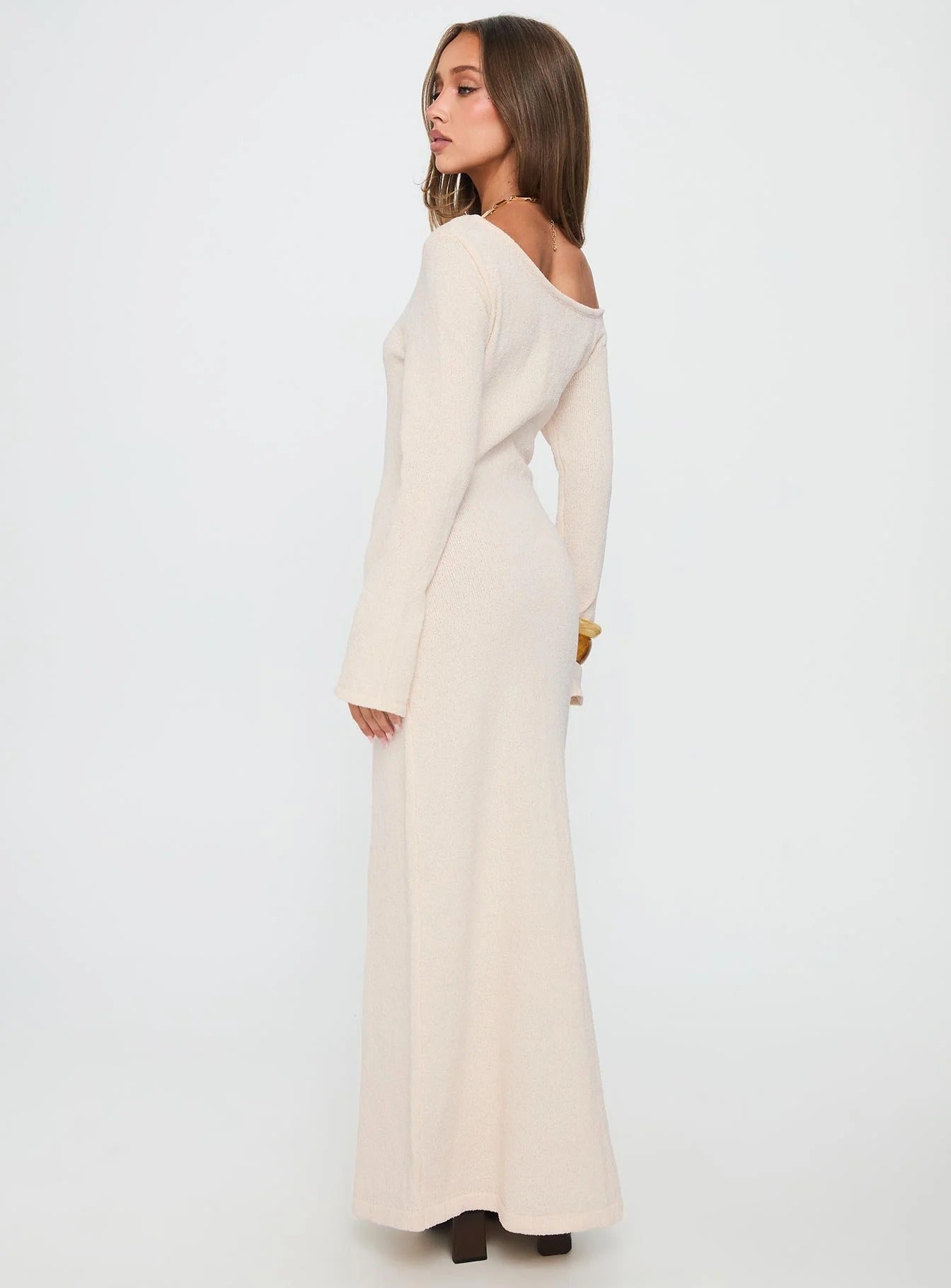 Off-Shoulder Long Sleeve Maxi Dress