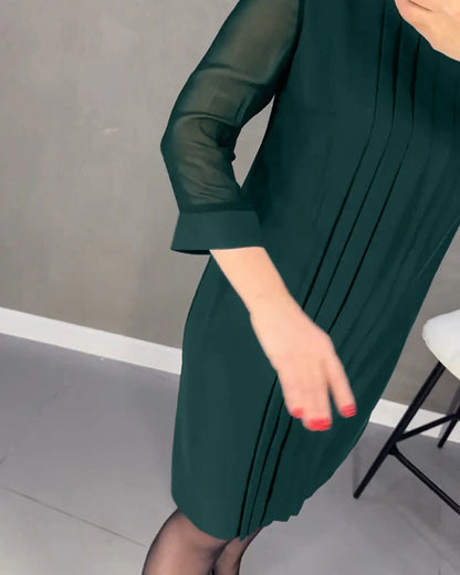 Pleated Shift Dress