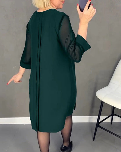 Pleated Shift Dress