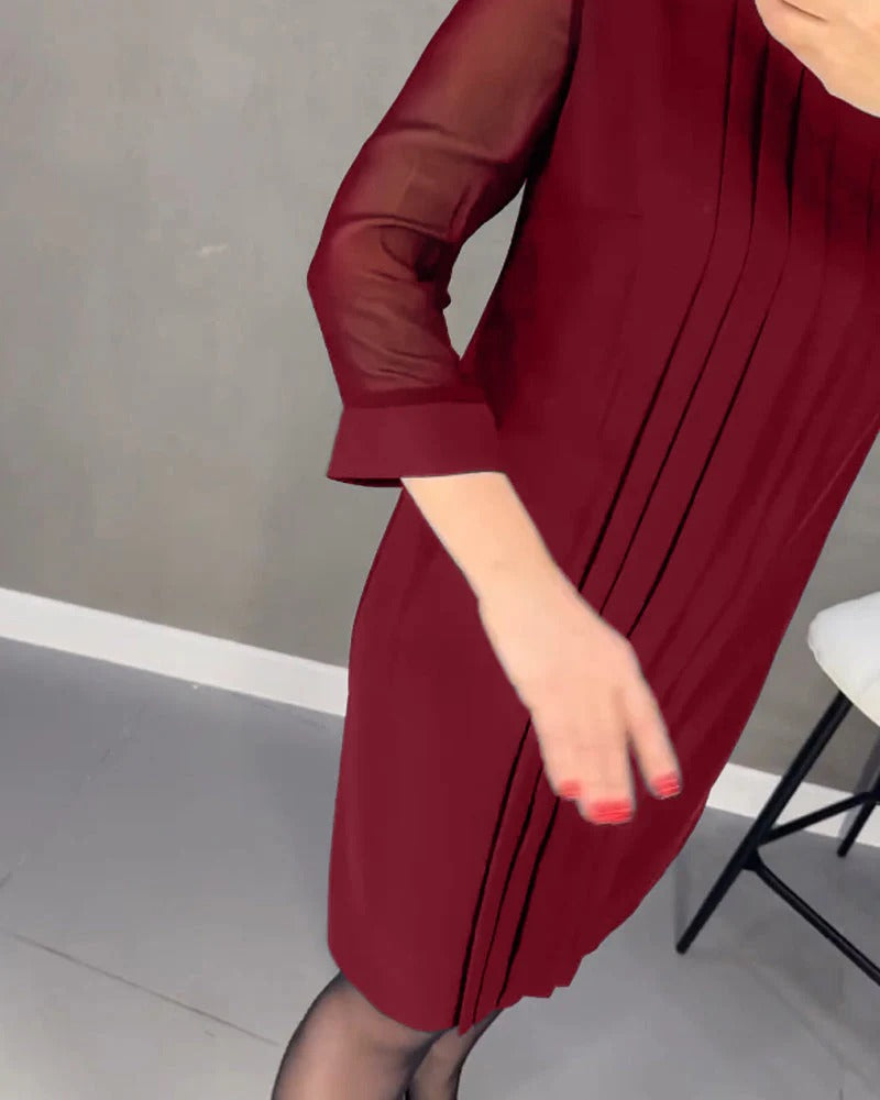 Pleated Shift Dress