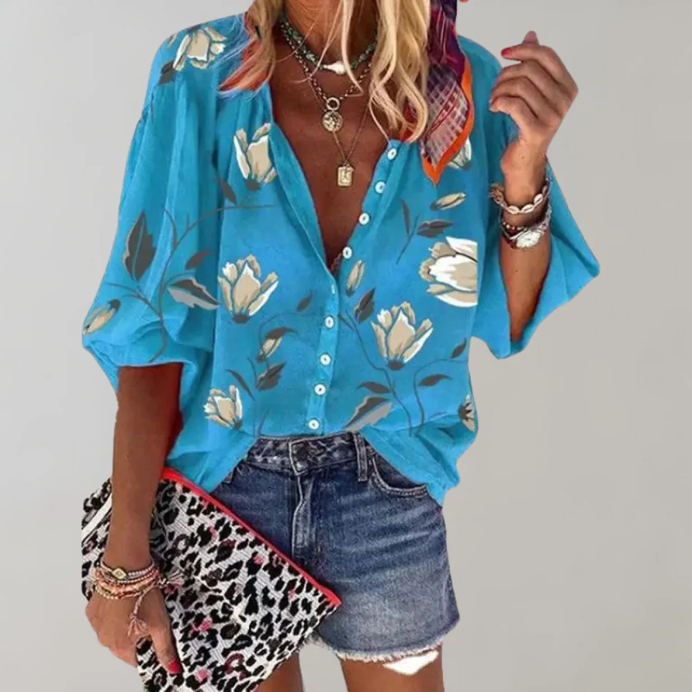 Floral Button-Down Blouse