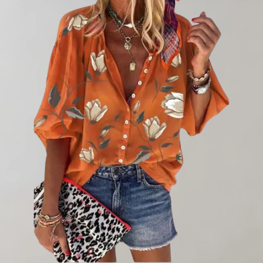Floral Button-Down Blouse