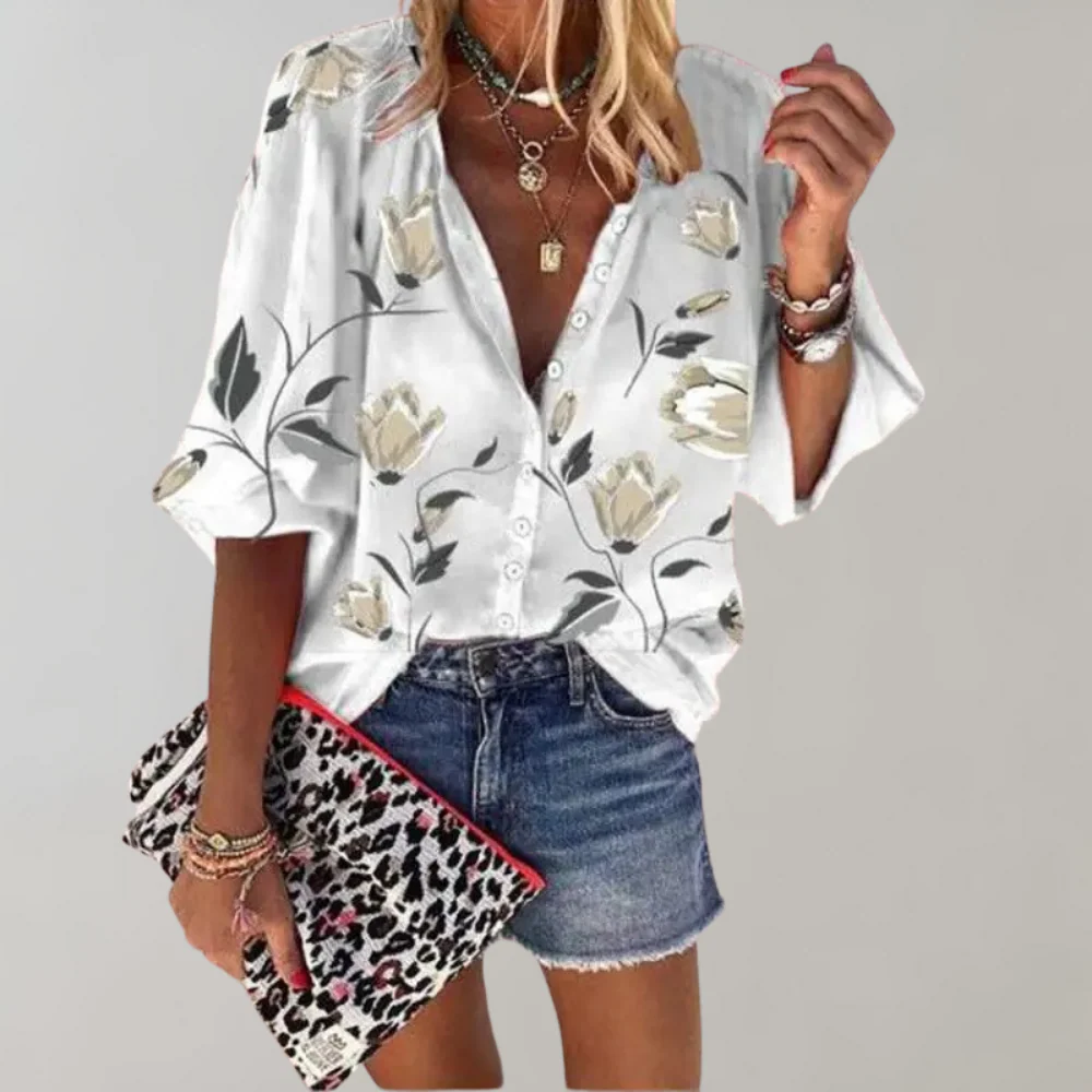 Floral Button-Down Blouse