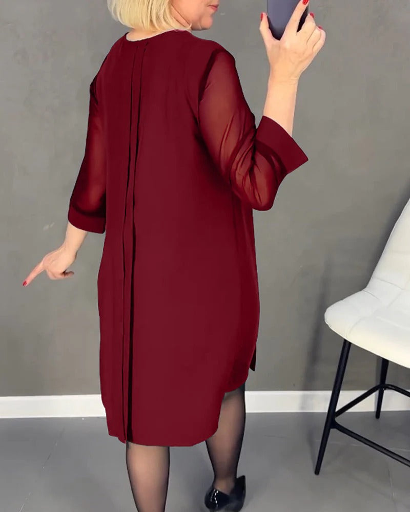 Pleated Shift Dress