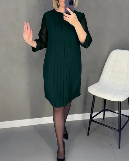 Pleated Shift Dress