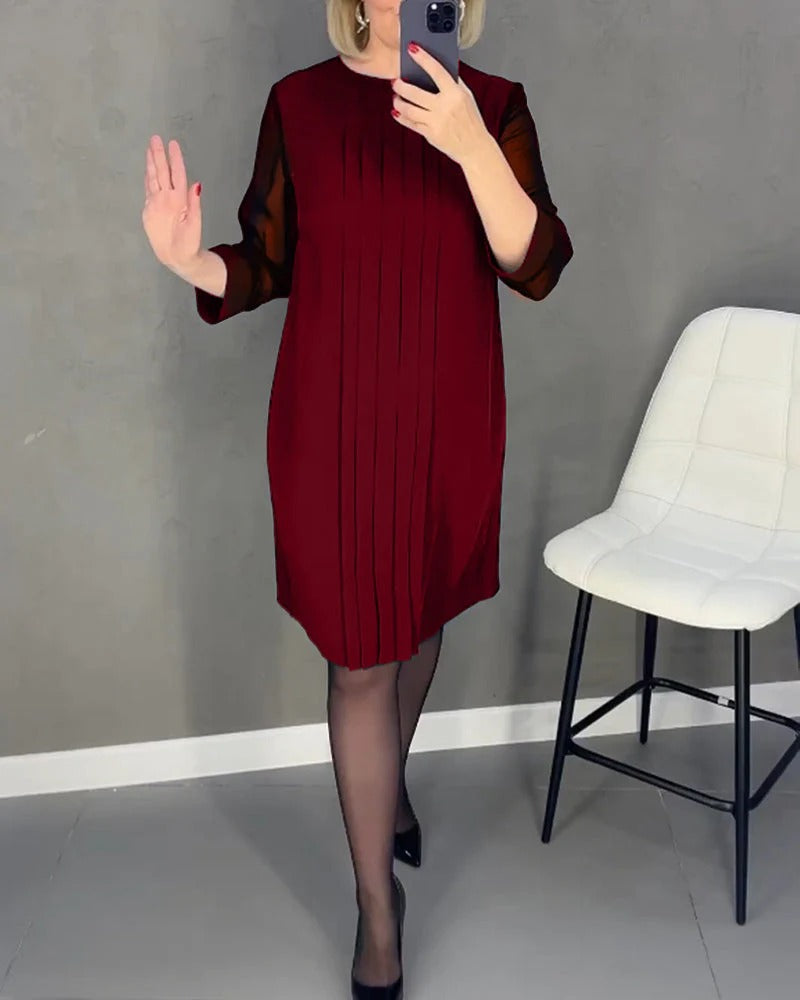 Pleated Shift Dress