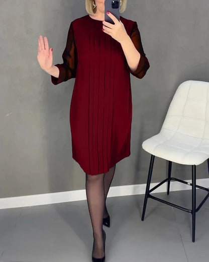 Pleated Shift Dress