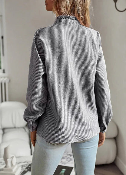 Long Sleeve Shirt with Stylish Pleats