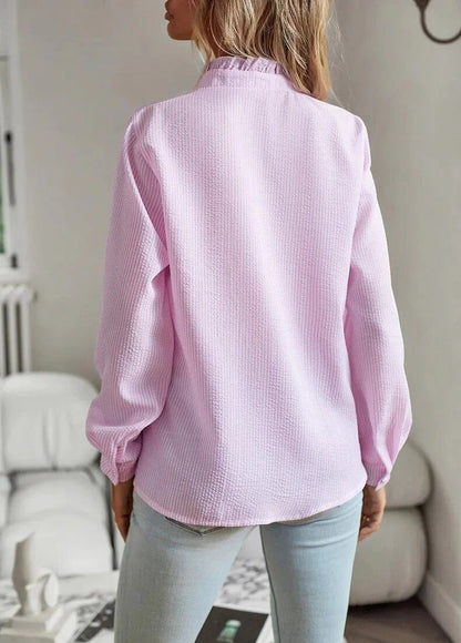 Long Sleeve Shirt with Stylish Pleats