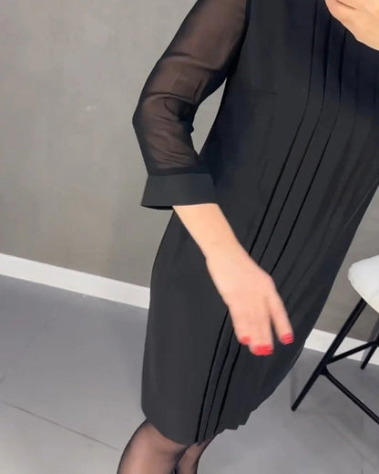Pleated Shift Dress