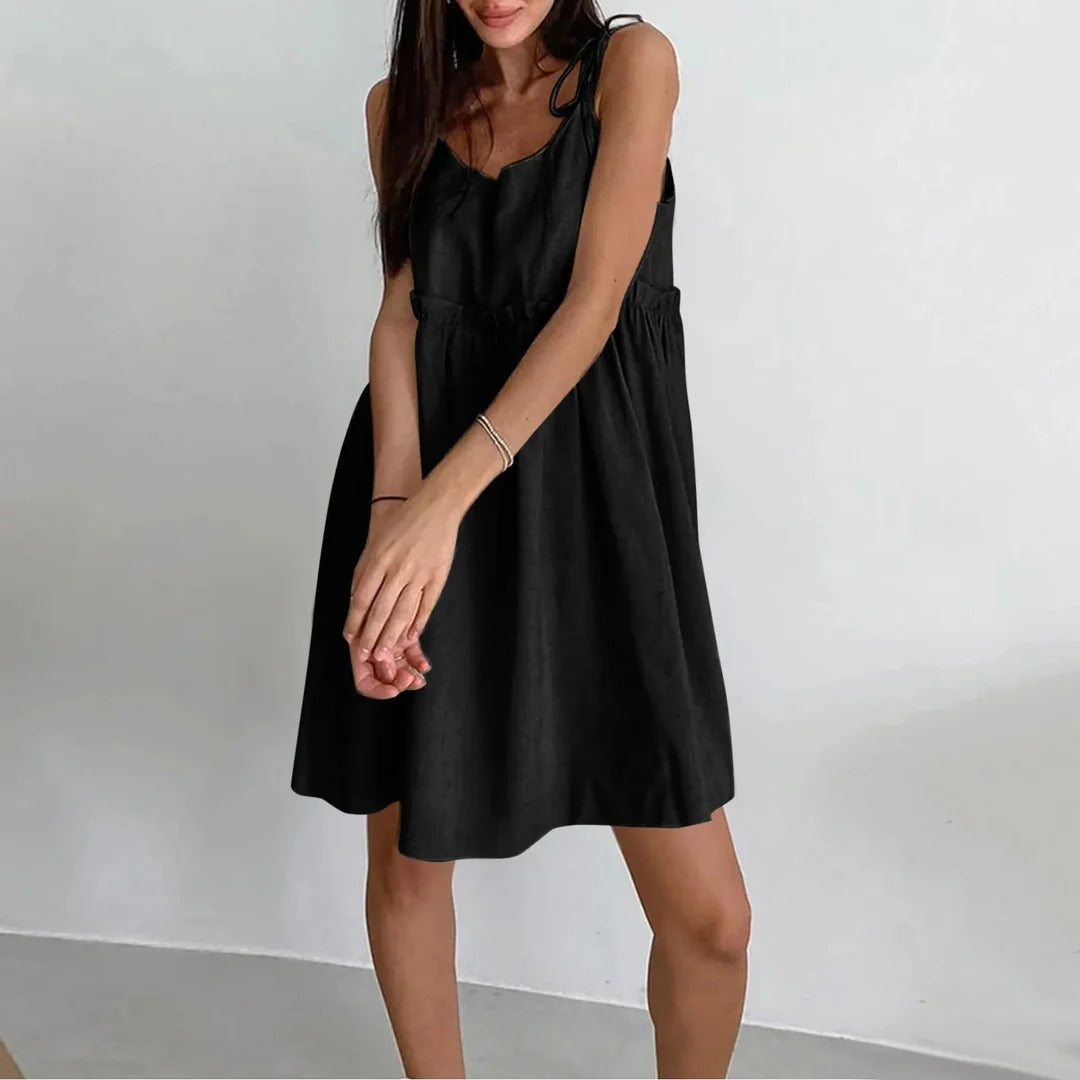 Shoulder Tie A-Line Day Dress