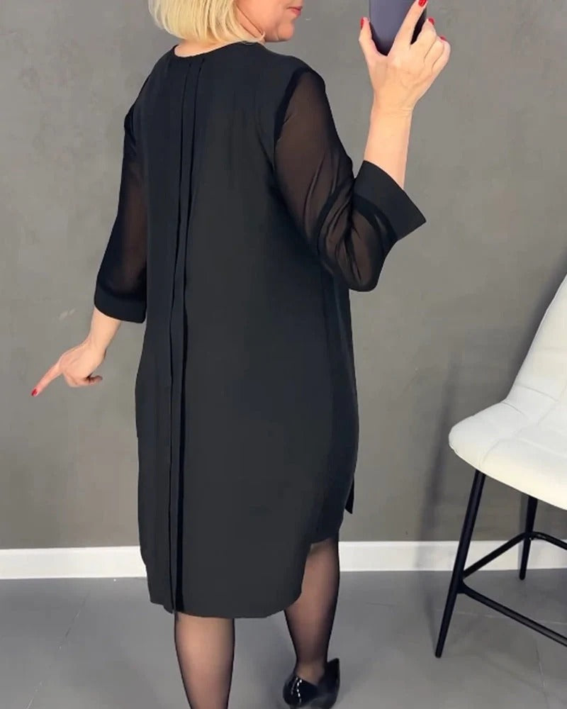Pleated Shift Dress
