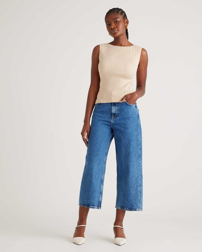 Ribbed Sleeveless Knit Top