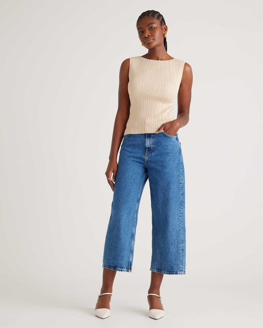 Ribbed Sleeveless Knit Top