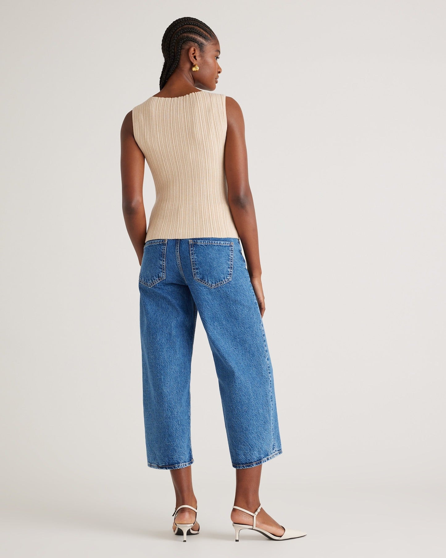 Ribbed Sleeveless Knit Top