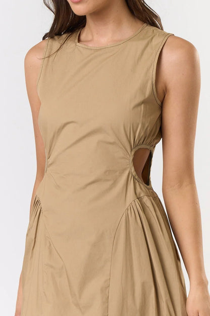 Cut-Out Waist Midi Dress
