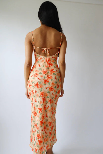 Floral Cut-Out Midi Dress