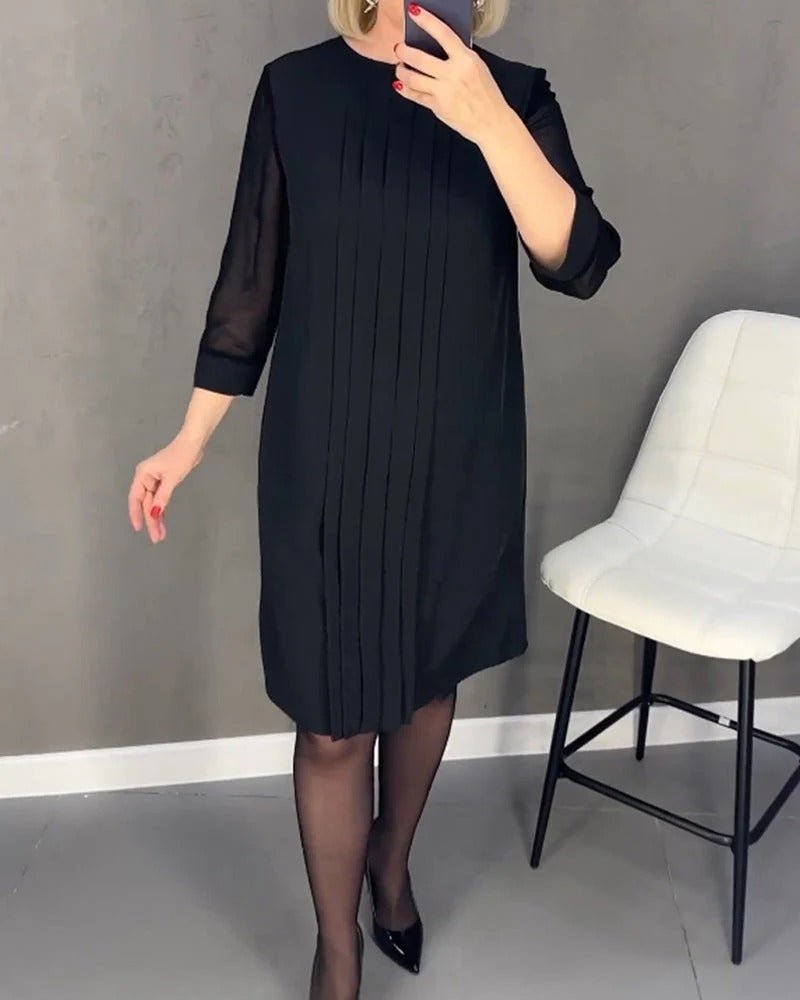 Pleated Shift Dress