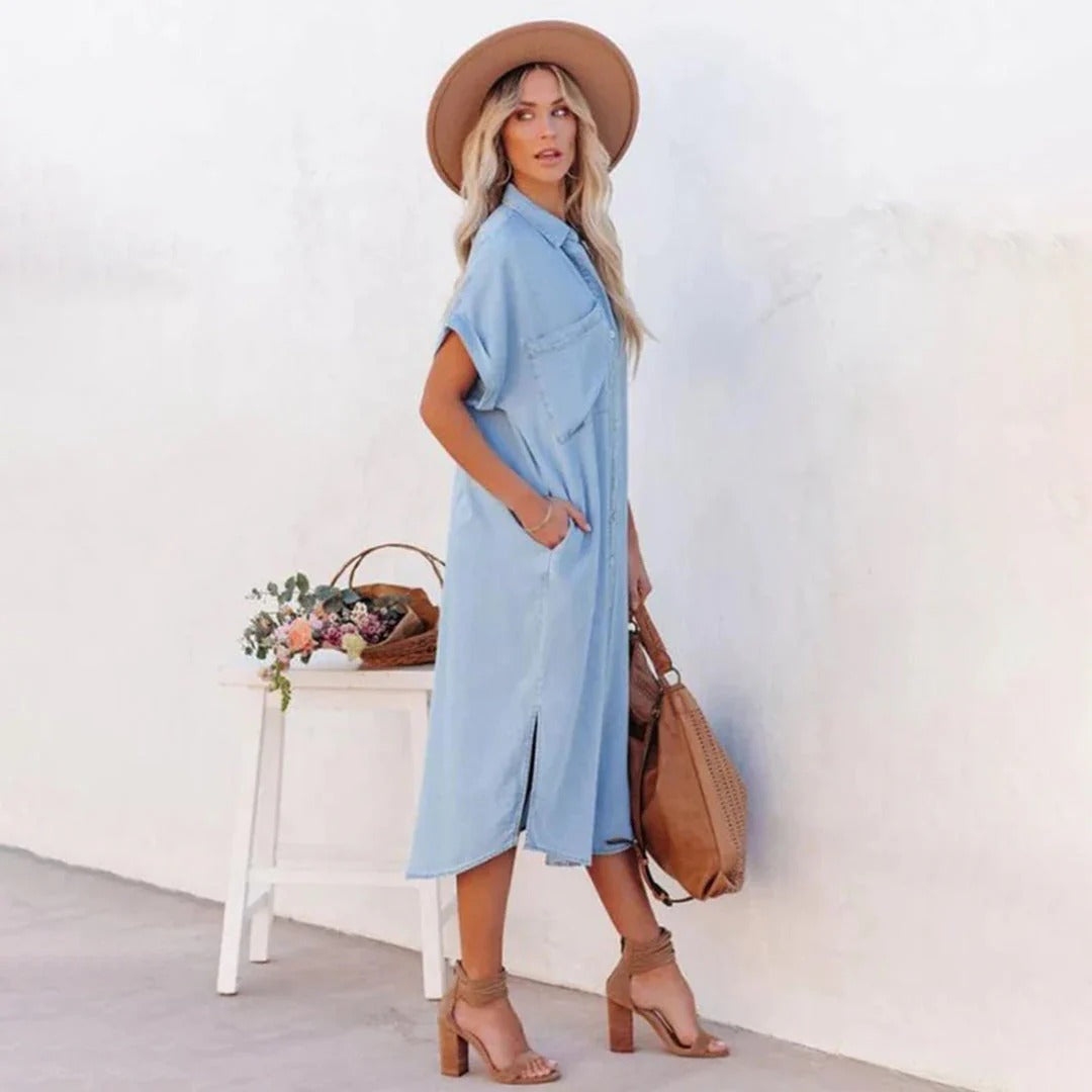 Relaxed Button-Down Shirt Dress